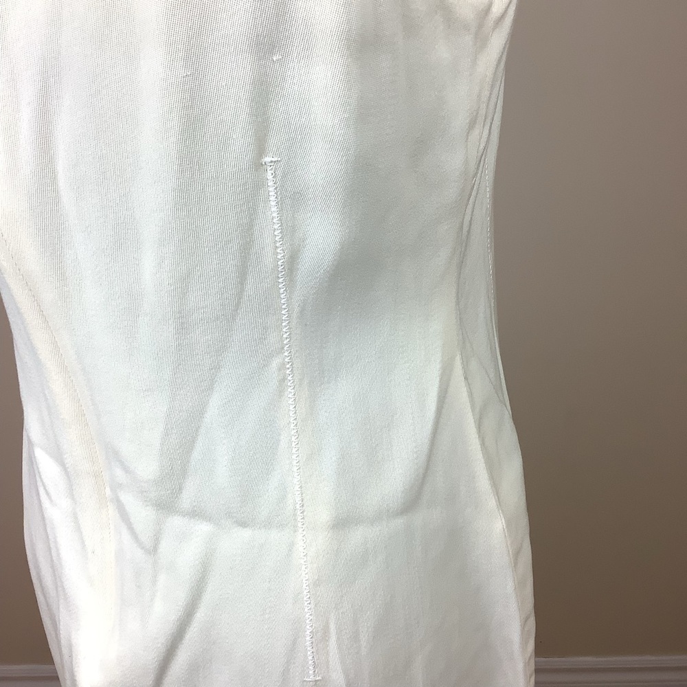 EMANUEL UNGARO IVORY VINTAGE SHIFT SCOOP NECK DRESS - Picture 6 of 10